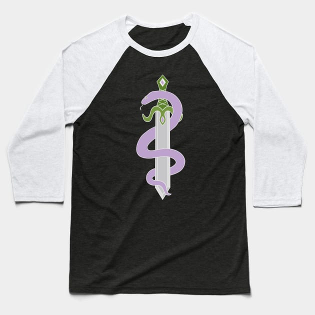 Sword and Snake (Genderqueer Colors) Baseball T-Shirt by inatorinator